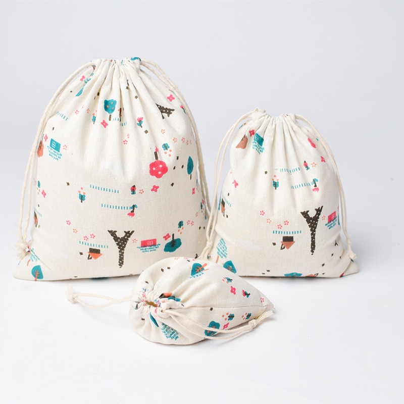 ETya réutilisable Eco coton cordon sac à provisions impression de fleurs femmes hommes voyage Shopper épicerie fourre-tout sacs de rangement pochette
