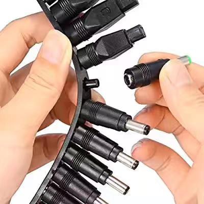 1Set 8pcs Universal AC DC Power Adapter Tips 8 in 1 Socket Plug Charger Tips DC Connector Desktop Laptop Notebook PC Computer