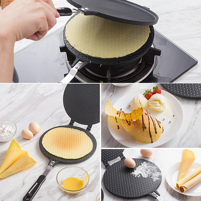 Egg Roll Maker Non Stick Crispy Eggs Omelet Mold Crepe Baking Pan Waffle Pancake Bakeware DIY Ice Cream Cone Machine