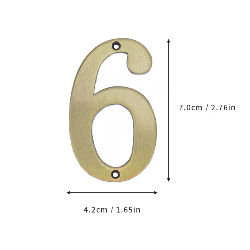 7cm Bronze House Number Sticker backside Metal Doorplate Home Door Plaque Numbers Sign For Mailbox Street: Ivory