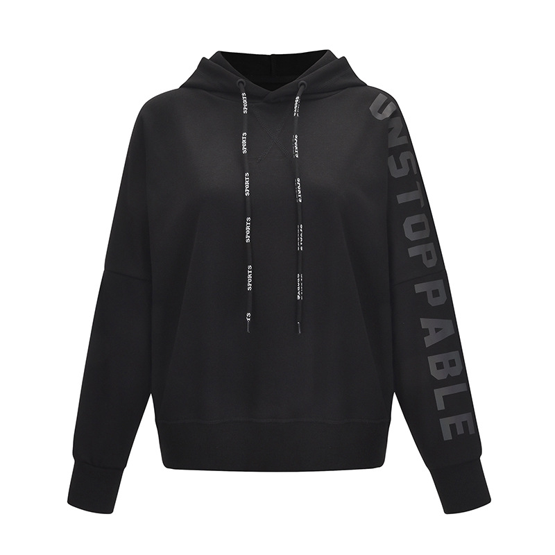 Women's Sport Sweater - Hooded Outdoor Running Pullover - Breathable Cotton Polyester Blend