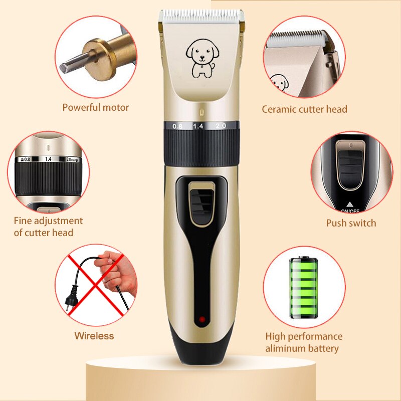 Dog Clipper Dog Hair Clippers Grooming (Pet/Cat/Dog/Rabbit) haircut Trimmer Shaver Set Pets cordless Rechargeable