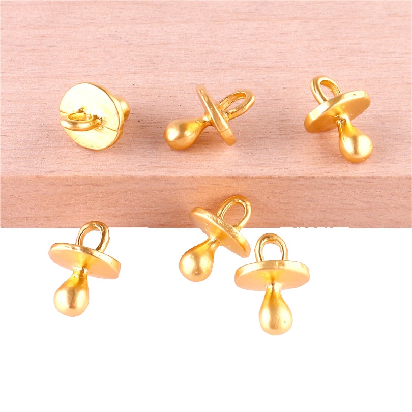 12pcs 23384 Oro Colore Cute Del Bambino Ciuccio Pendenti E Ciondoli Del Pendente Per Monili Che Fanno Braccialetto Accessori Fatti A Mano