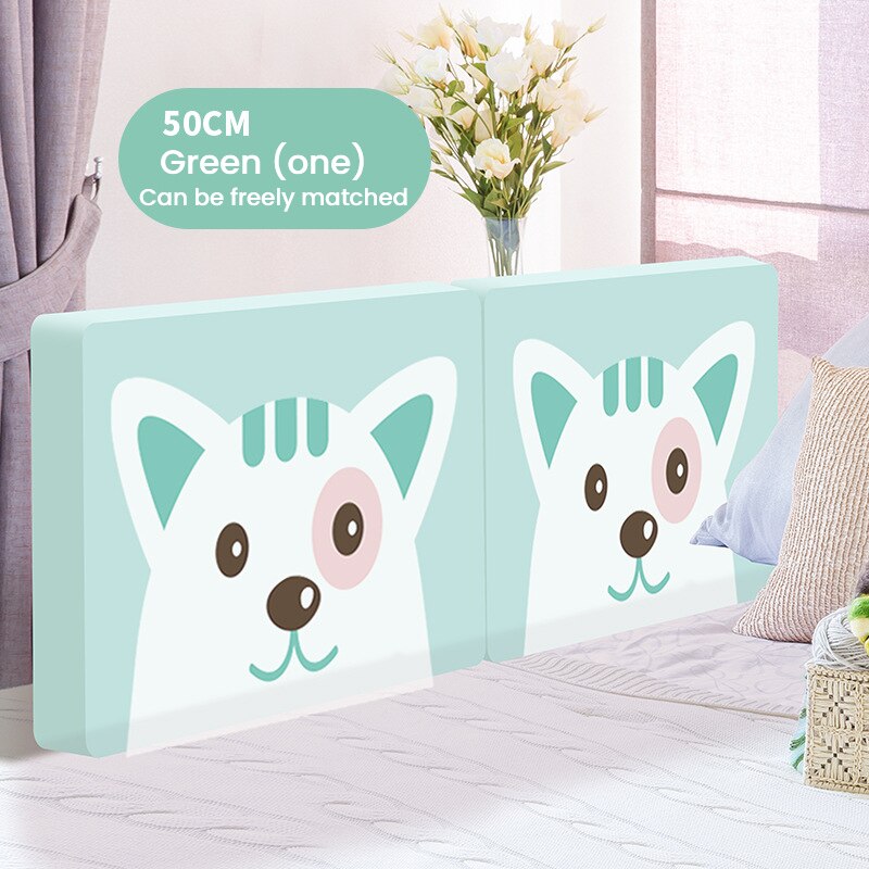 Baby Stiksels Gestoffeerde Bed Hek Kinderen Bed Omtrek Bed Vangrail Baffle Anti-Val Anti-Collision Vermijden Botsing: Green-50cm