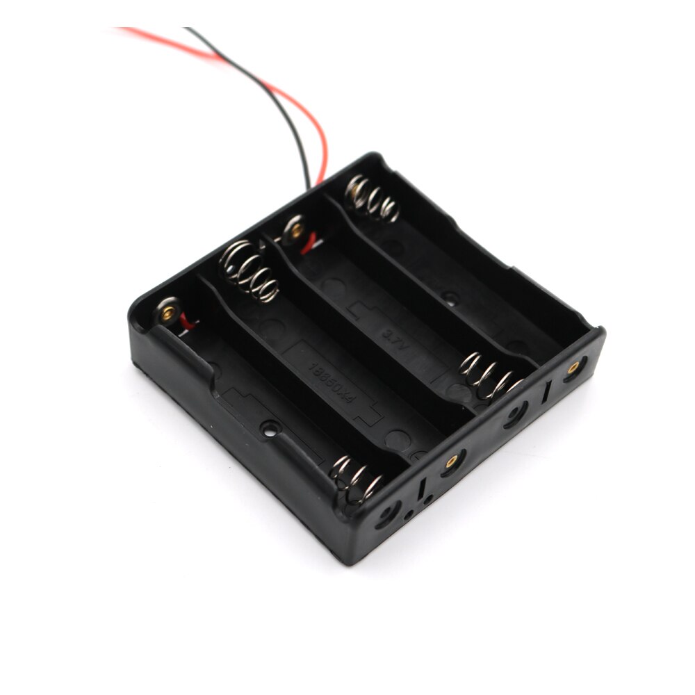 1 2 3 4 18650 Battery Holder Connector Storage Case Box With Wire Cable Series Parallel connection 3.7V 18650 Lithium Battery: 4P Series