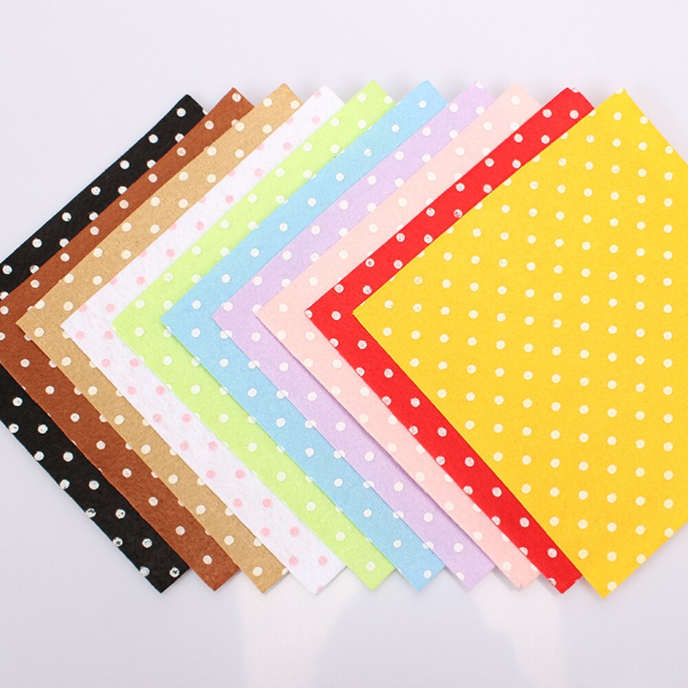 Tissus Non tissés 10 couleurs (15x15cm), 20 pièces, tissu artisanal à motifs de points bricolage bricolage d'enfants