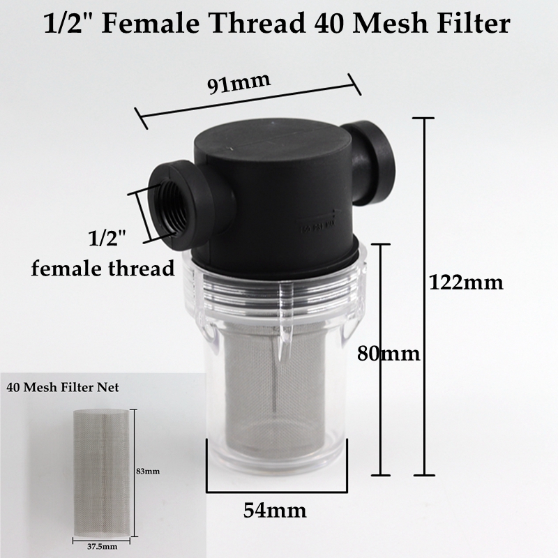 1/2 3/4 1 Inch Garden Watering Filter Pond Irrigation Filter Aquarium Fish Tank Water Pump Strainer 10~80 Mesh Filter Screen: 1I2 Inch 40 Mesh