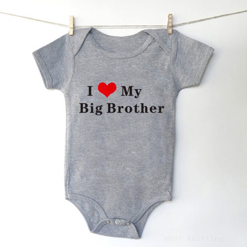 4 kolory śmieszne kocham mojego brata drukowane Body niemowlęce noworodka ubrania bawełniane ciało dziewczynka chłopiec Body 0-24M niemowlę Onesie