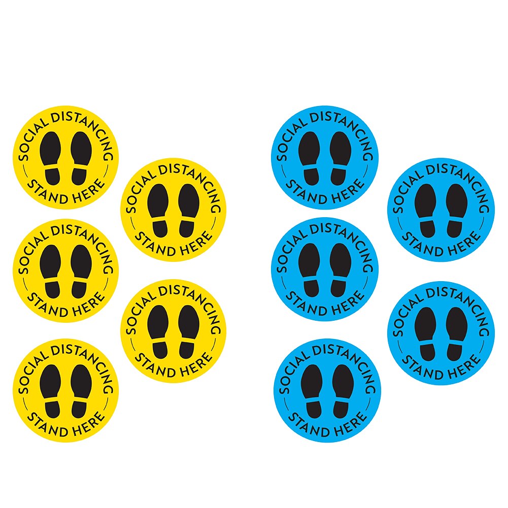 Isolation Distance Signs Ground Stickers 5x Safety Social Distancing Floor Decal Safety Mark Ground Sticker for Market