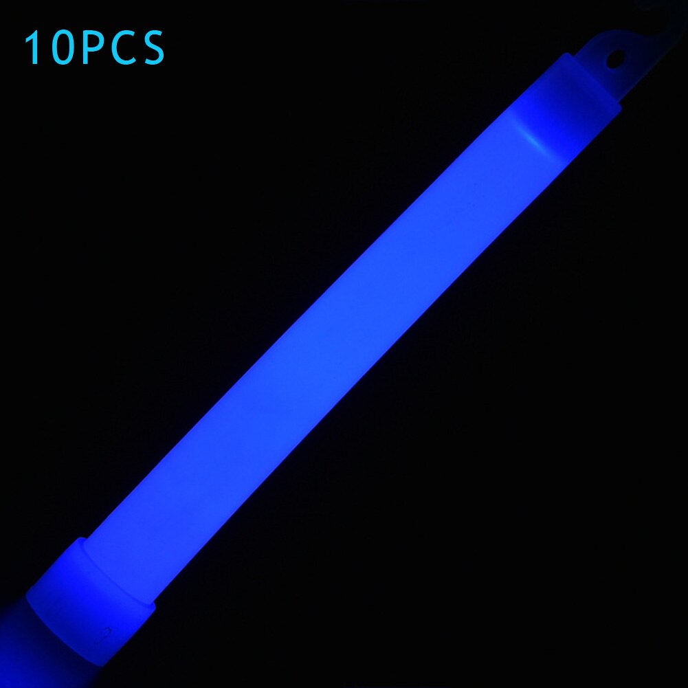 Barra luminosa de 6 pulgadas para productos químicos, barra de luz multicolor para decoración de emergencia, acampada, fiestas, clubes, suministros químicos fluorescentes, 10 unids/lote: Azul