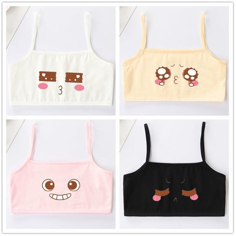 4 pz/set cotone ragazze formazione reggiseni bambini gilet adolescenti biancheria intima adolescente bambini reggiseni per 9 10 11 12 13 14 15 16 anni