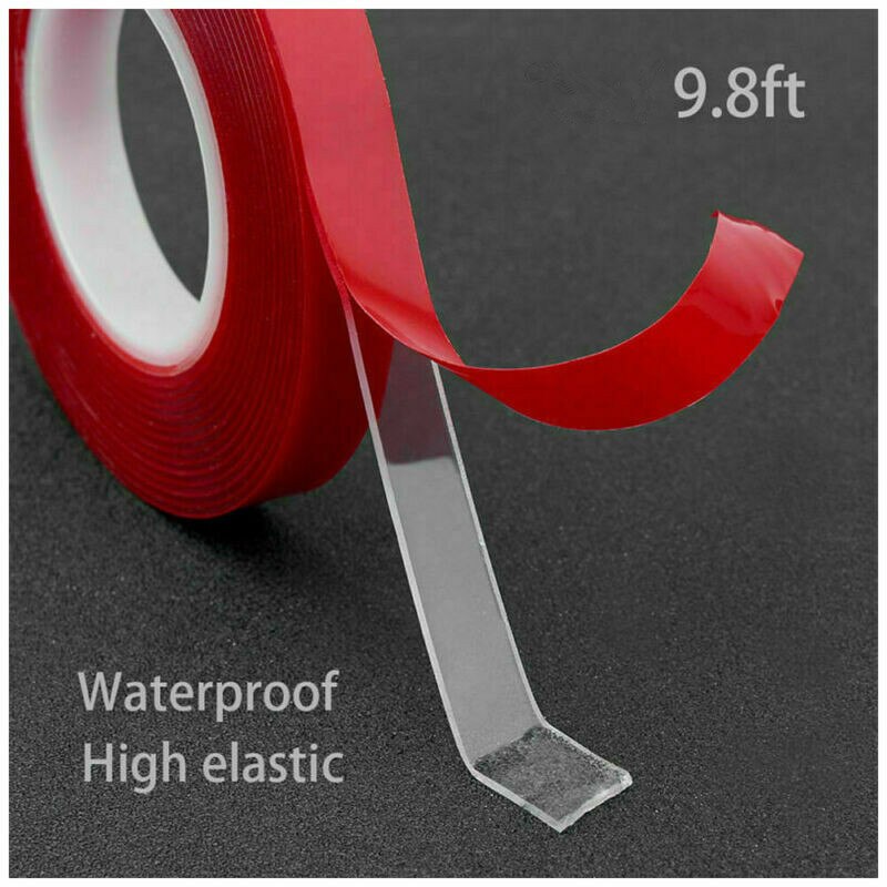 Cinta adhesiva de silicona transparente de 300cm de doble cara para coche de alta resistencia sin huellas adhesivo artículos vivientes: 300CM 12MM