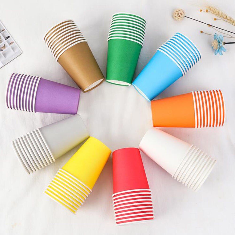 10 sztuk/zestaw jednokolorowe kubki jednorazowe 250ML papier typu kraft sok kubek do mleka środowiskowe zdrowie zaopatrzenie firm