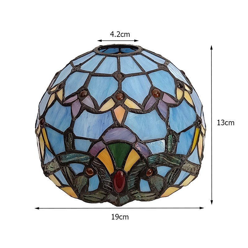 WOERFU-Pantalla de lámpara Tiffany europea, lámpara de mesa azul, lámpara de pared, luz colgante, bricolaje