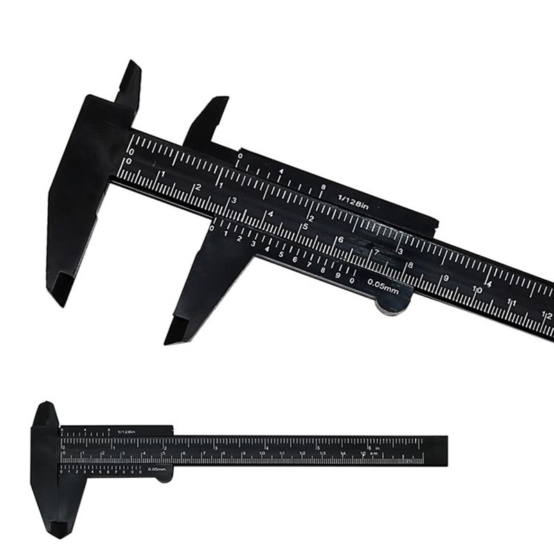 Double Scale Plastic Vernier Caliper Ruler Measuring Student Calipers Size Measuring Tool 1Pcs: Type 3 Black 0-130MM