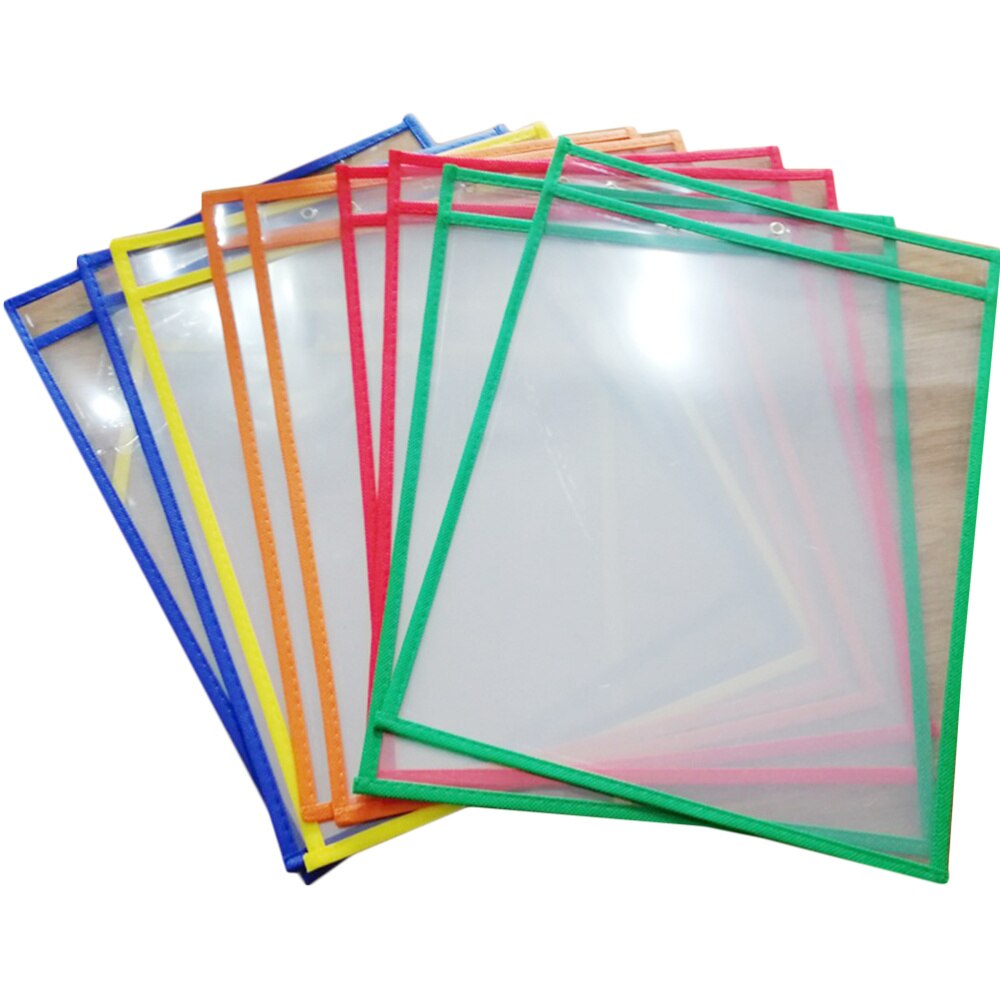 10Pcs Transparent Umwelt Trockenen Löschen Datei Taschen Verschiedene Farben Dokument Beutel Schreibwaren für Büro Schule