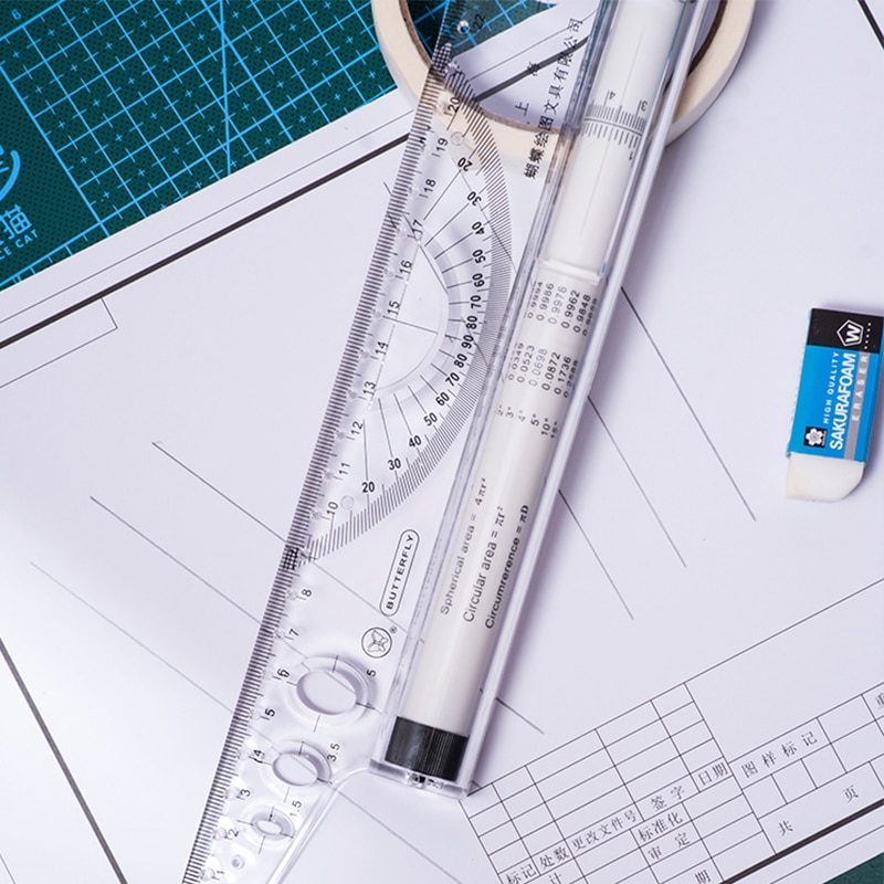 30cm parallel ruler, drawing roller balance ruler, multi-purpose drawing rolling translation ruler