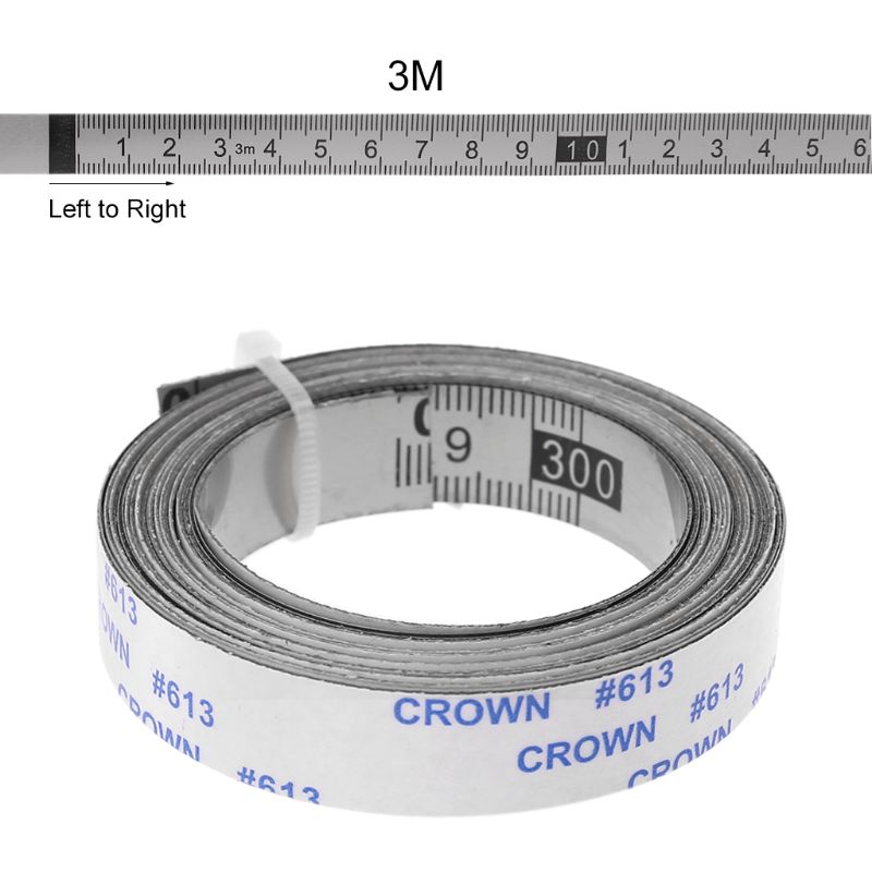 Stainless Steel Miter Track Tape Measure Self Adhesive Metric Scale Ruler 1M-3M For T-track Router Table Saw Woodworking Tool: Left to Right-3M