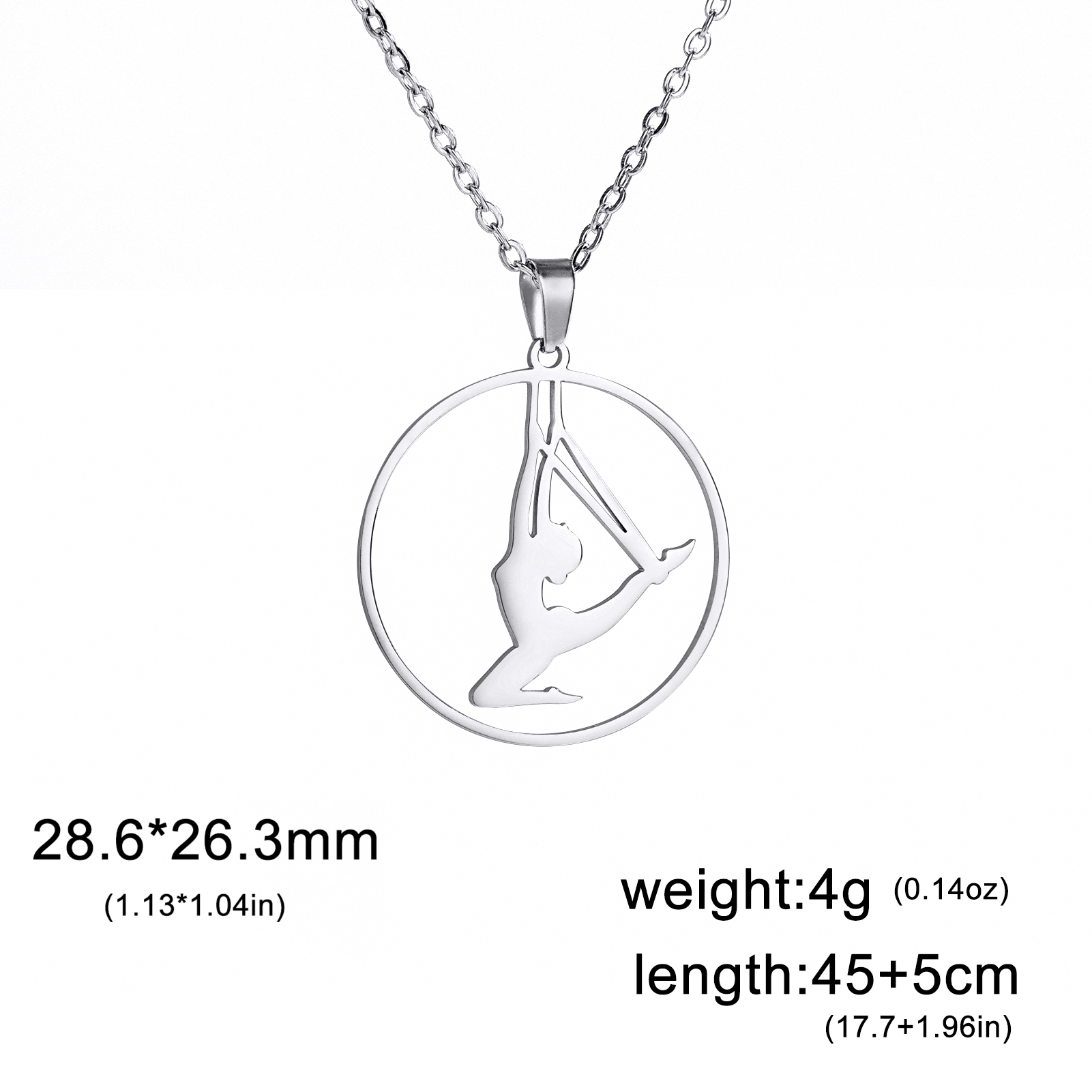 Trendy Gymnastics Taekwondo Sports Pendant Necklace Stainless Steel Hearts Round Shape Necklaces For Women Party Jewelry: Blue Zinc