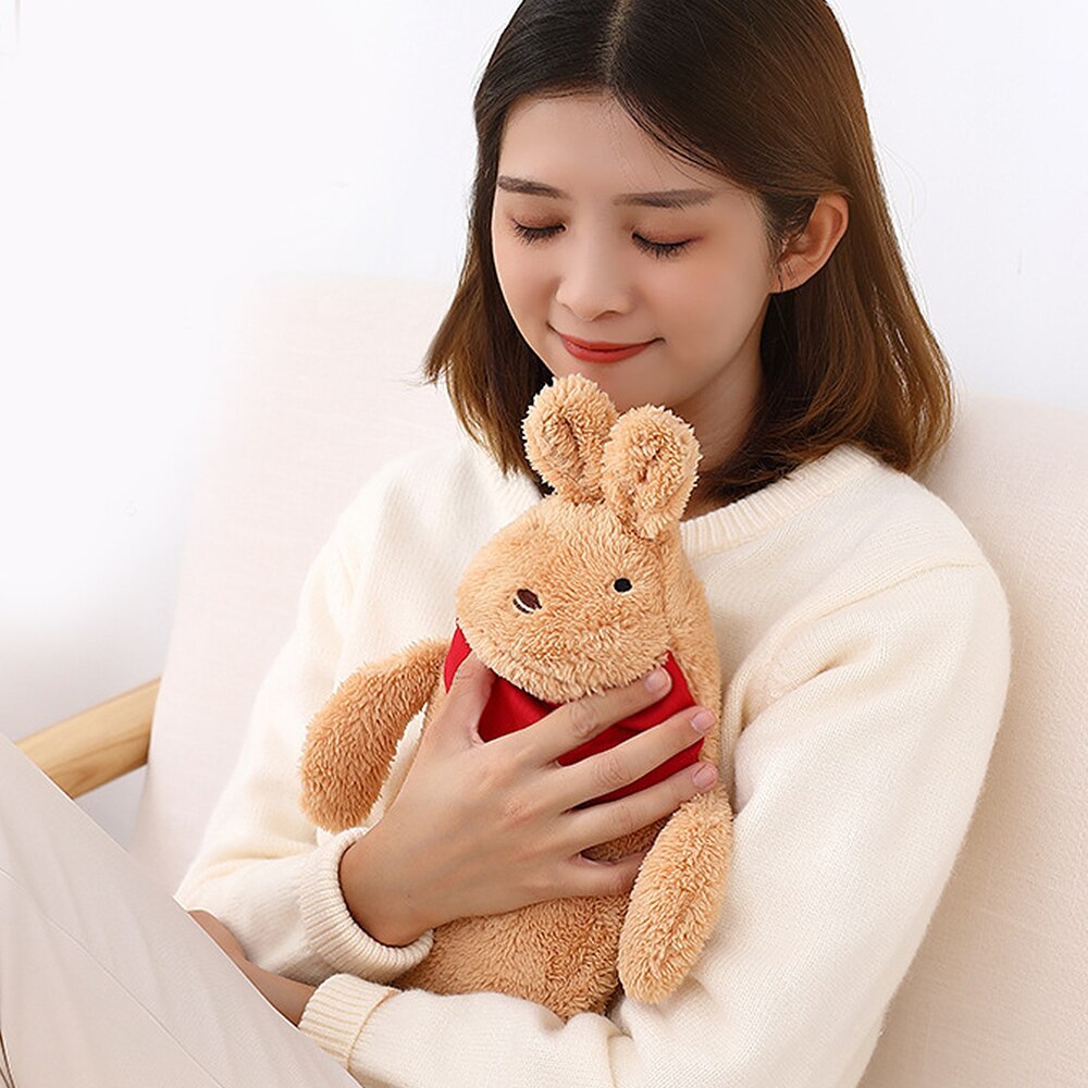 Pluszowa lalka butelka gorącej wody kreatywna zabawka dla dzieci tkanina nawet woda podgrzewająca torba na wodę śliczne królicze ogrzewacze robić rąk