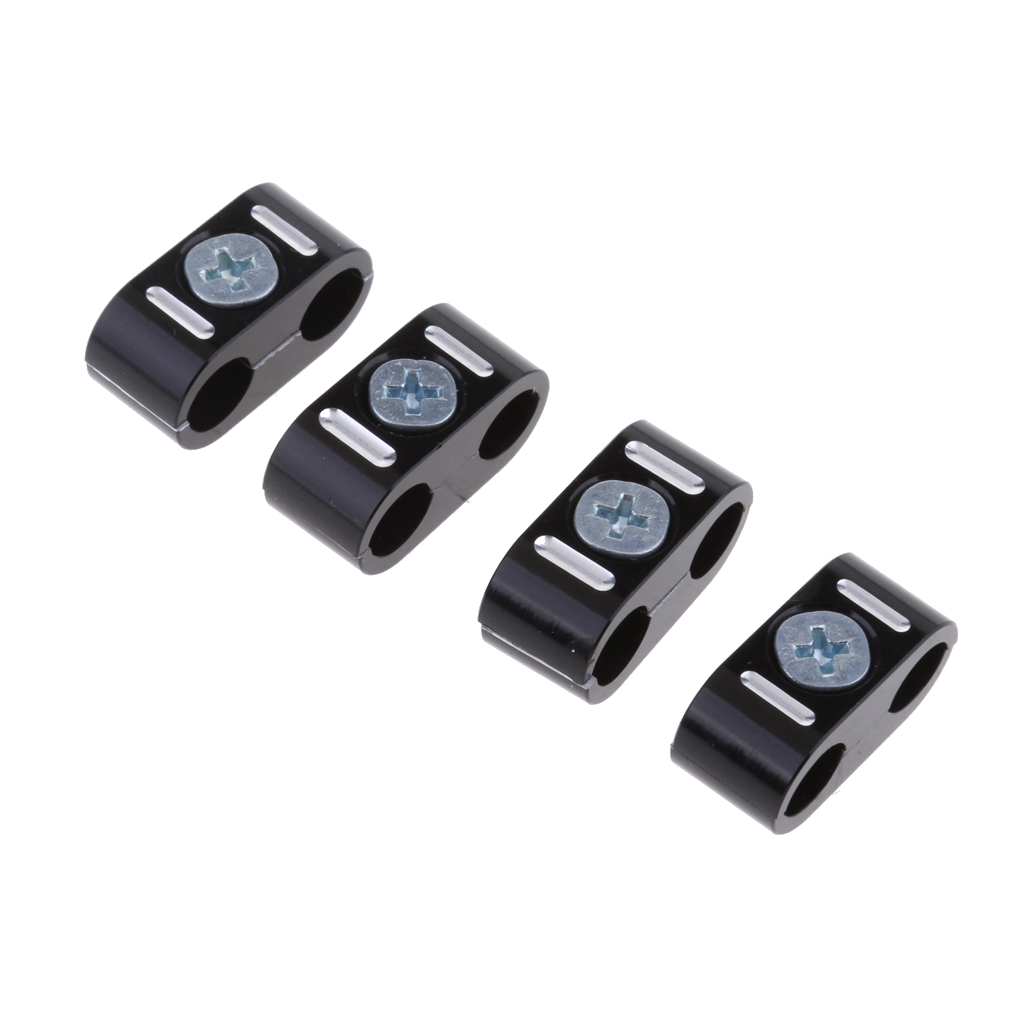 4 x Black Metal Brake Throttle Cable Clamp Separator Wire Spacer Organizer for Harley All Models Touring Dyna 1984-later