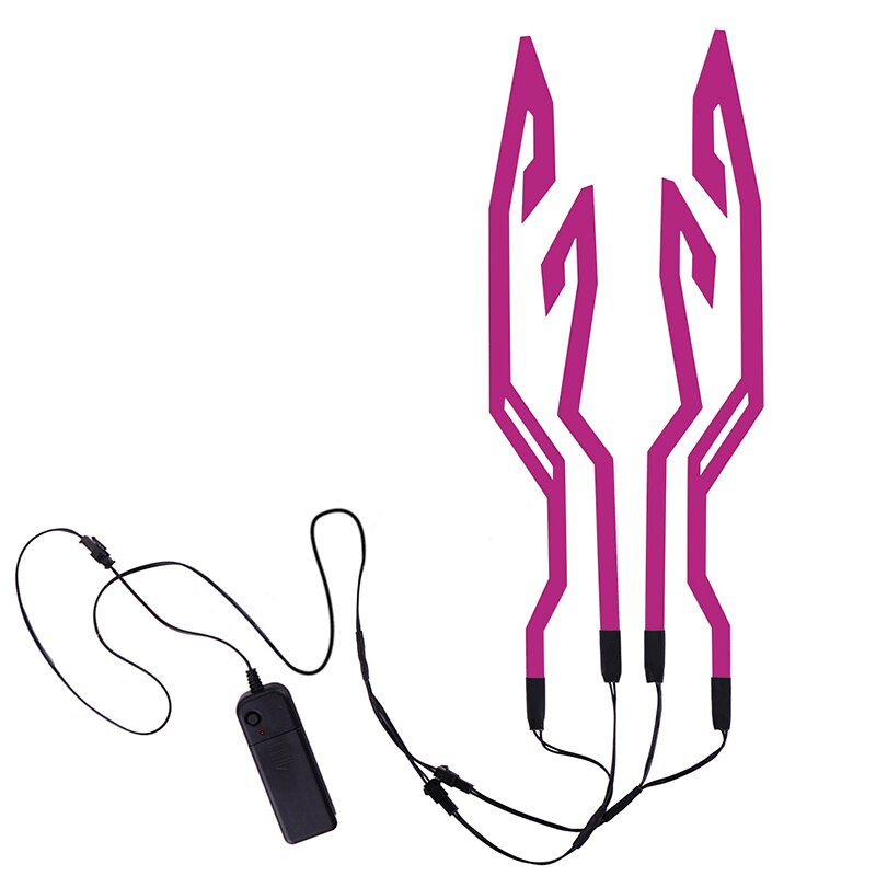 4-in-1 Motorcycle Helmet LED Luminous Sticker Night Riding Cold Light Signal Flashing Strip Helmets Universal Strip USB Charger: Purple