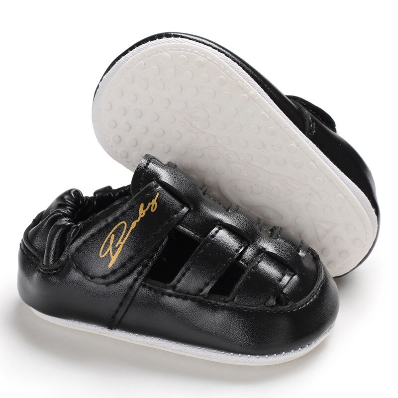 Semelles en caoutchouc pour bébé de 0 à 1 ans, chaussures d'été antidérapantes pour bébé en bas âge: Black / 7-12 mois