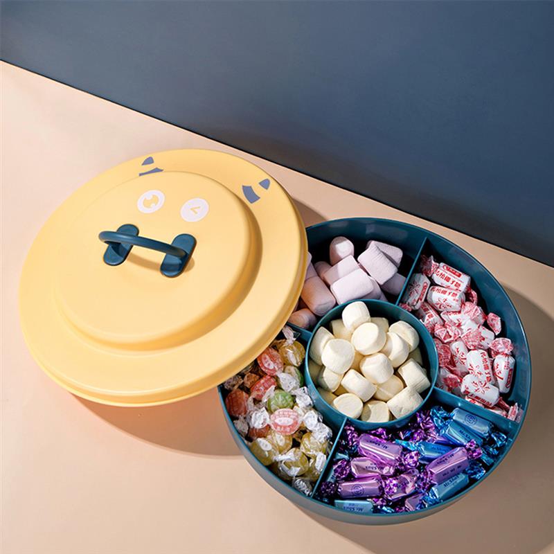 Snack Container Tray Divided Candy Nut Dish With Lid Candy Tray Food Storage Box Bowl Candy Plates Dried Fruit Organizer Bins