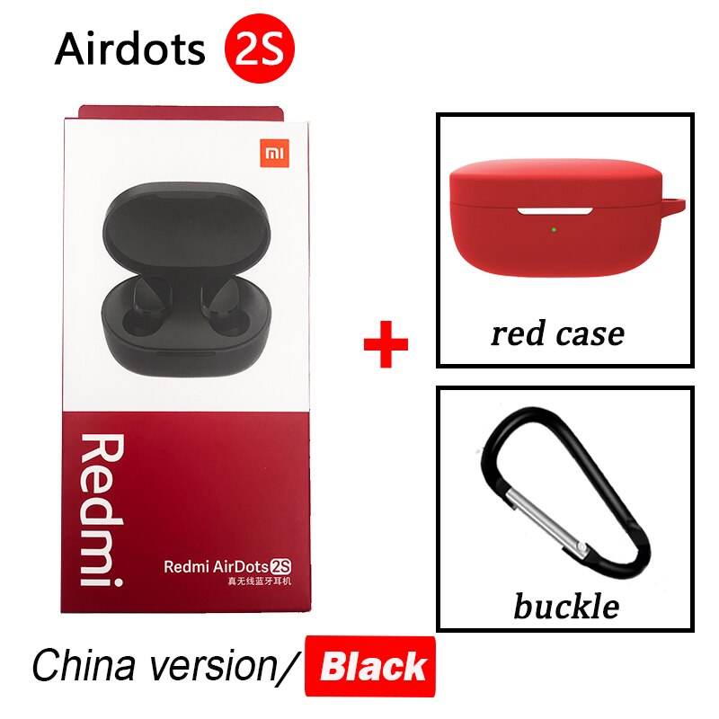 airdot 2s Xiaomi mi true wireless earbuds basic 2s Bluetooth 5.0 touch control TWS earphone gaming mode Type C headphone: airdots 2S red case