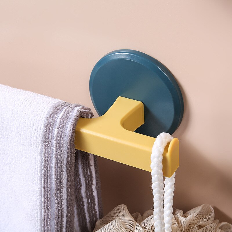 Abs selvklæbende håndklædeholder fri stansning vægmonteret enkelt stang badeværelse håndklædestang sugekop håndklædeholder