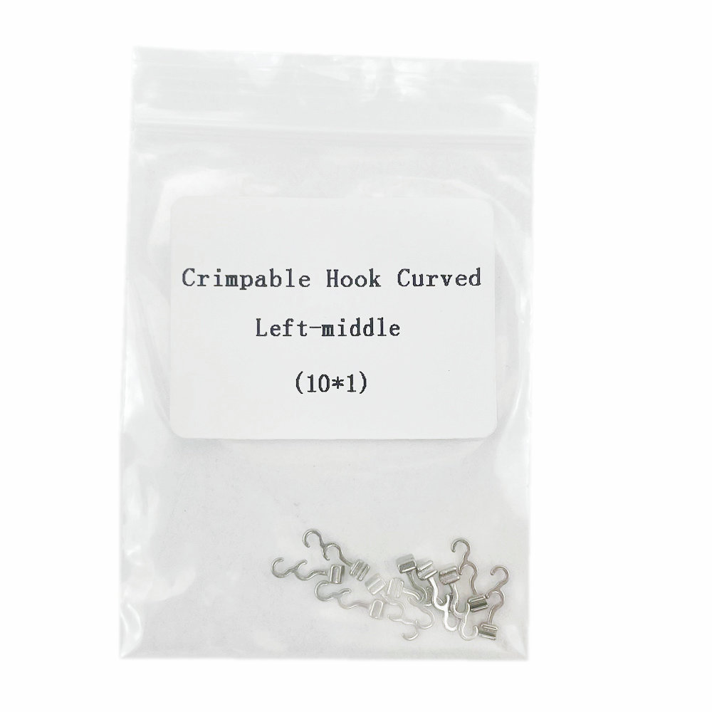 10Pcs Dental Sliding Crimpable Hooks Long Right/Left Dental Orthodontic Hook Dental Curved Crimpable Hook: transparent