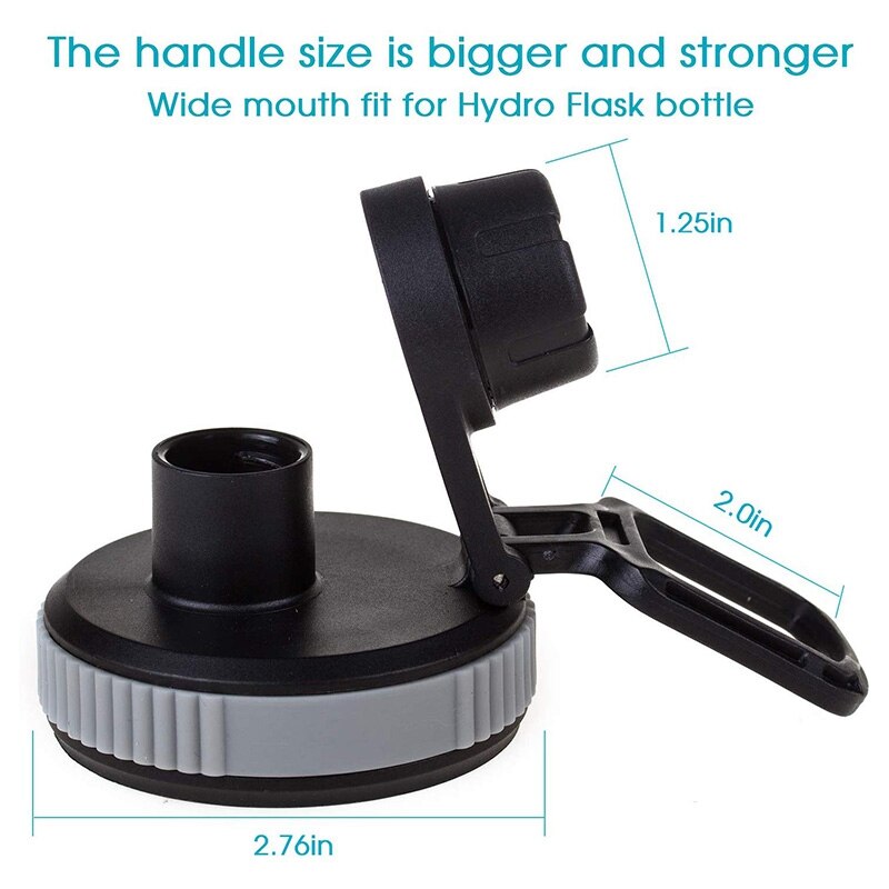 2 pièces bouchon de buse pour flacon Hydro Large bouche sport bouteille d'eau larges rabats grande poignée facile à transporter Compatible avec la plupart des Wi