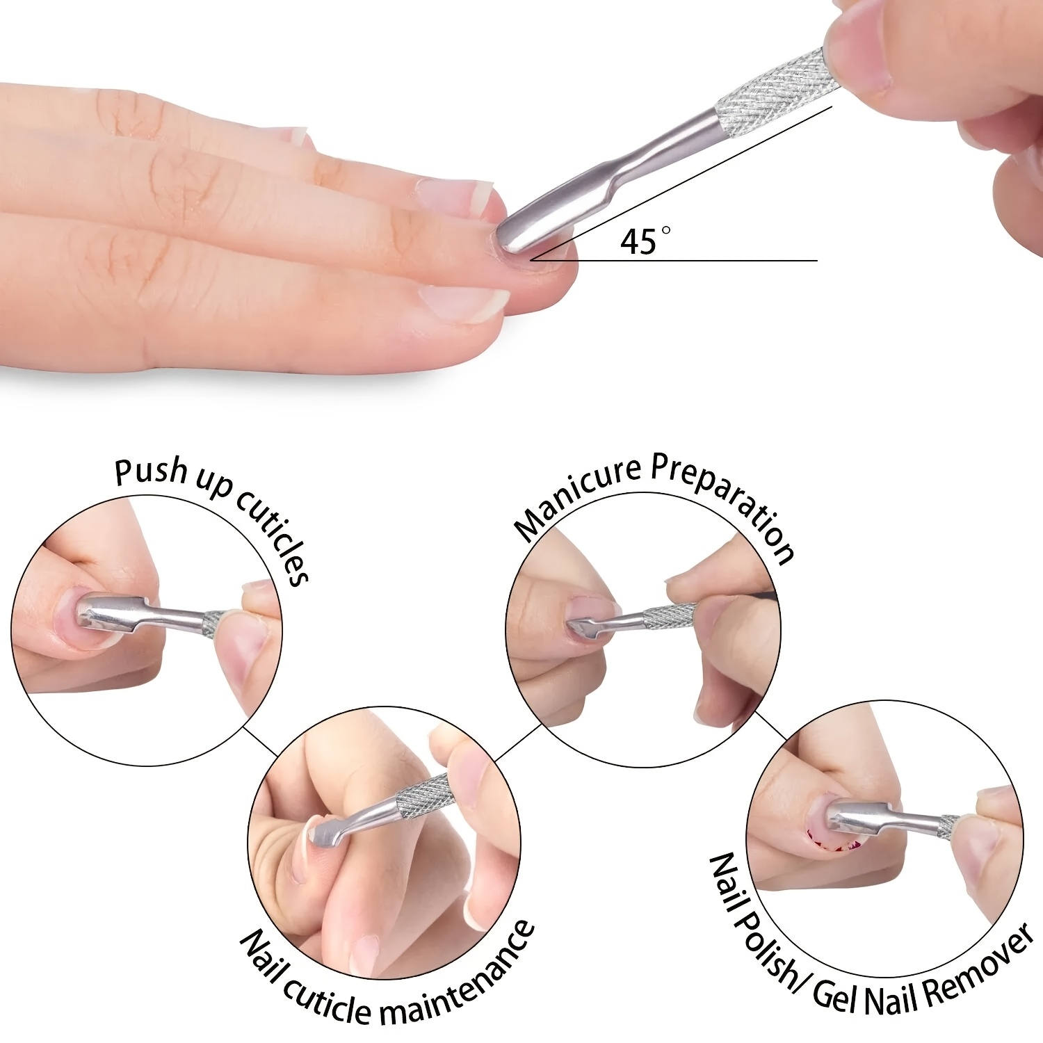 1/2 Stuks Professionele Rvs Cuticle Trimmer Met Cuticle Pusher - Cuticle Remover Cuticle Nipper Cuticle Cutter Clipper