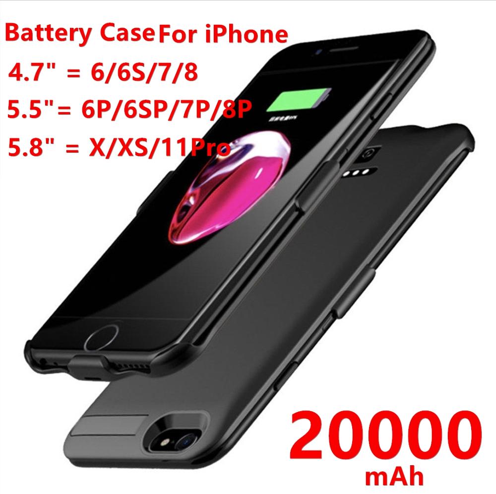 Power bank fall Für iPhone 6 6s 7 8 plus fall Batterie Ladegerät Fall Für iPhone X XS XR 11 Pro Power Bank Lade Fall 20000mah