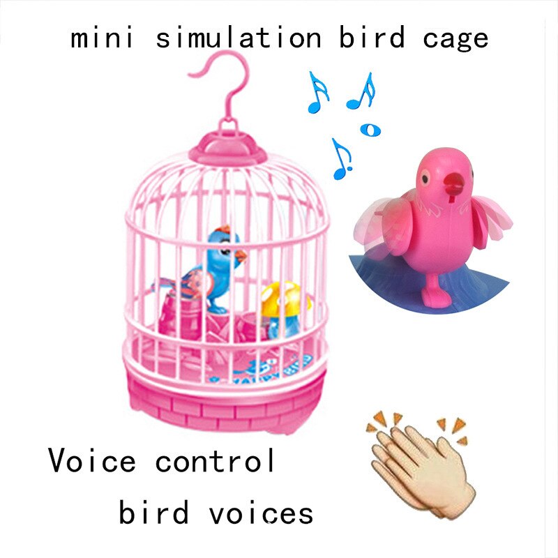 Mini Simulatie Vogelkooi Inductie Met Licht Voice-Activated Vogelkooi Speelgoed Kinderen Kleine Vogelkooi Speelgoed Speelgoed