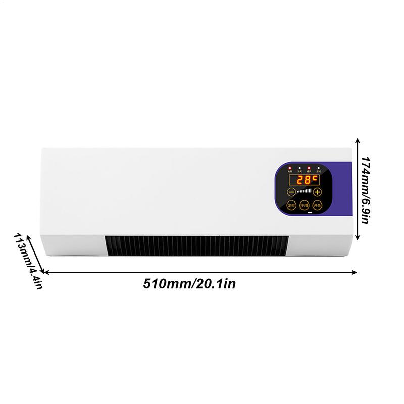 Airconditioner voor slaapkamer 2000W Afstandsbediening Muur Luchtkoeler Conditioners Kleine winterwarmer Temperatuur instelbaar Thuis