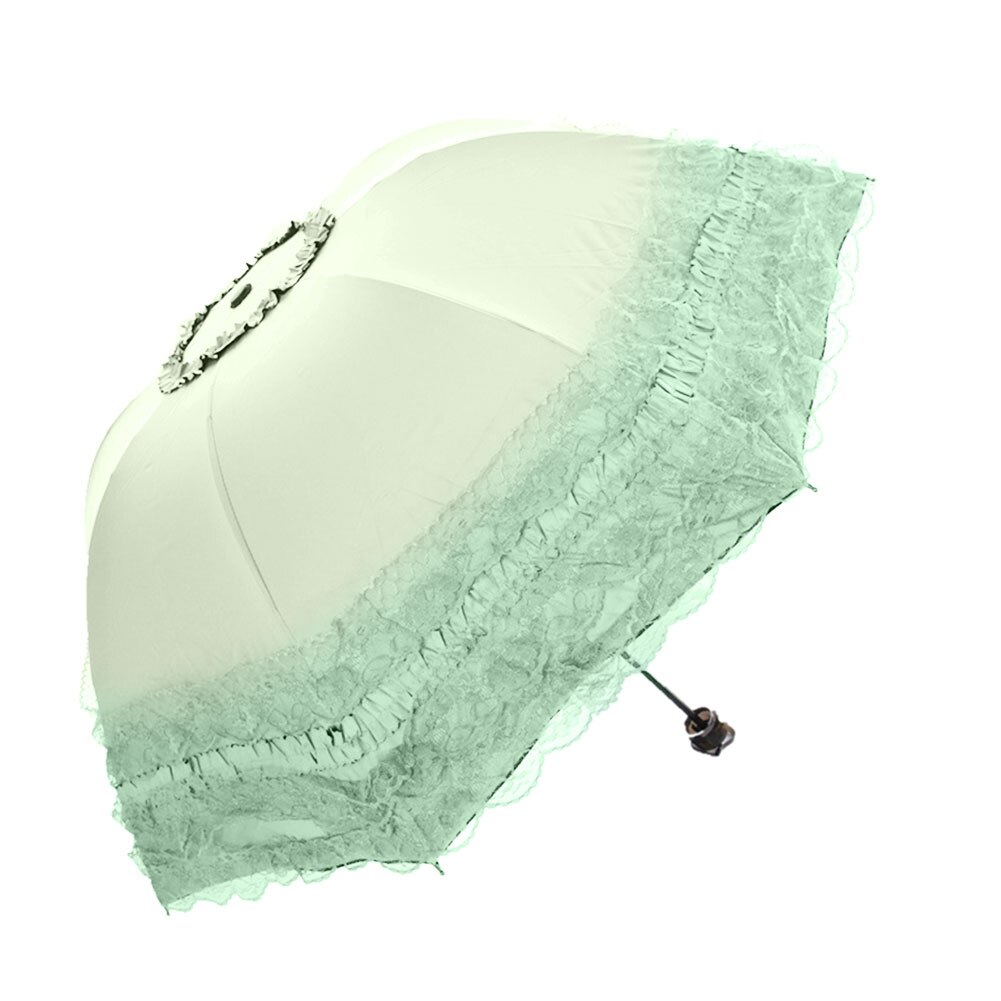Rendas guarda-chuva de natal sol guarda-chuva feminino guarda-sol ultra leve dobrável uv con proteccion solar sombrillas: Verde