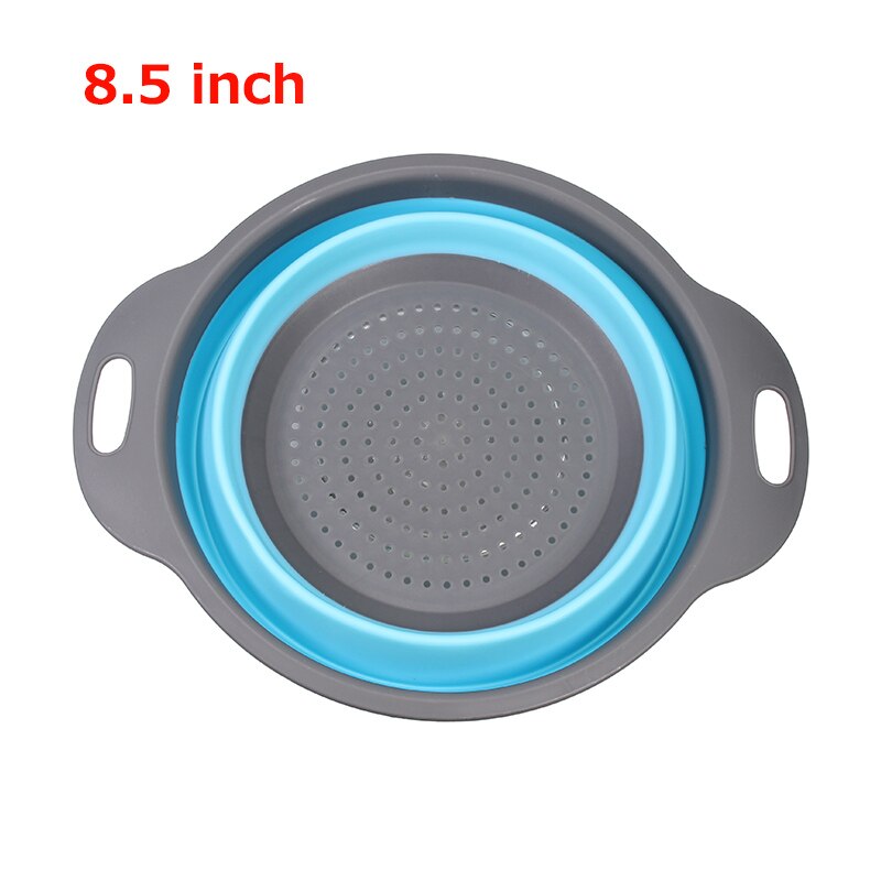 Large Collapsible Folding Strainers/Strainer Set- Perfect for Draining Pasta, Vegetable: Blue 8.5 inch