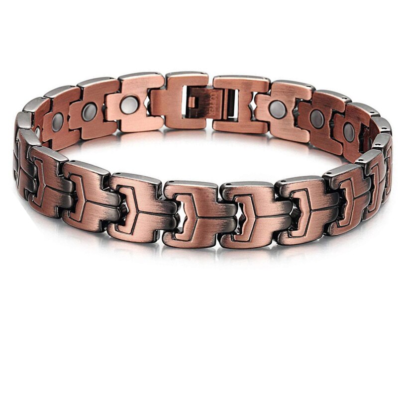 Männer Reinem Kupfer Armbinde Gesundheit Energie Germanium Magnetische Armbinde Jahrgang Hologramm Kette Verknüpfung Armbänder für Frauen Arthritis: 8