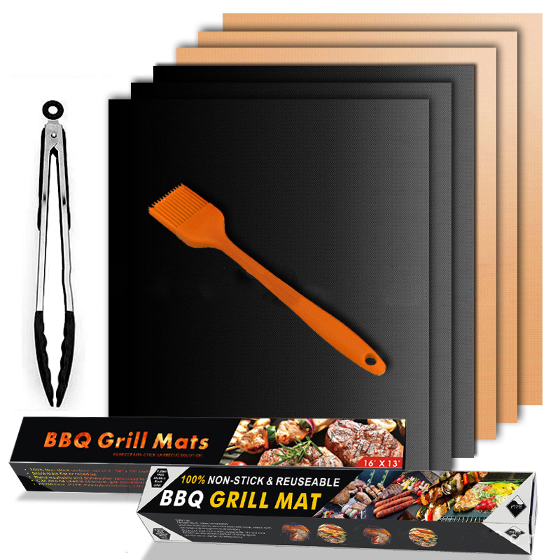 2 uds. De estera antiadherente para parrilla de barbacoa Arsmundi, utensilios de cocina, cocina de teflón para asar resistencia al calor, fácil de limpiar