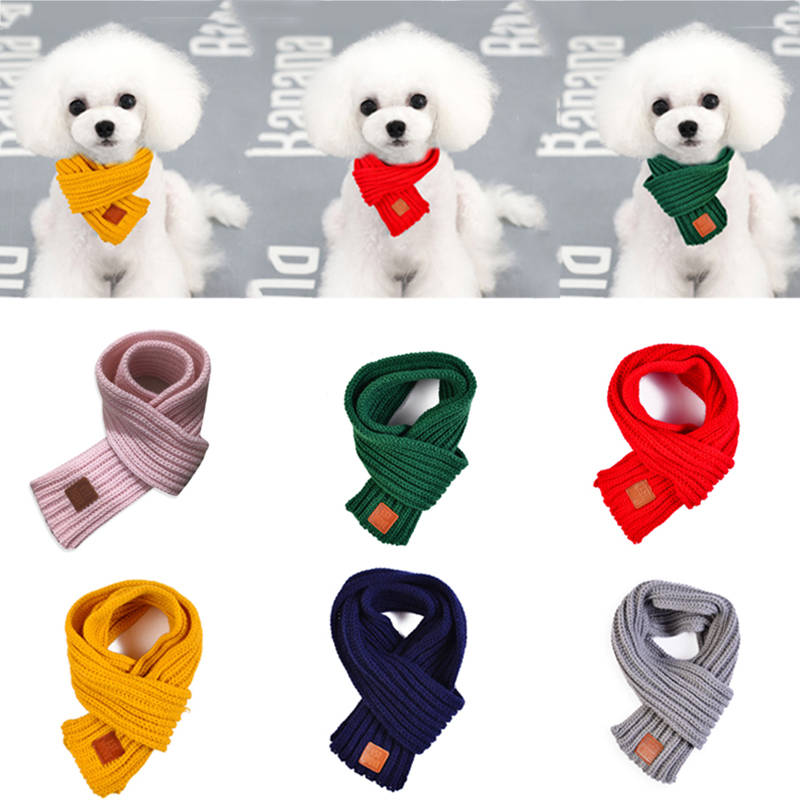 Écharpe d'hiver pour animaux de compagnie, grand foulard en tricot doux pour grands chiens, Bandana chaude pour chiens et chats, écharpe épaisse et chaude pour animaux de compagnie