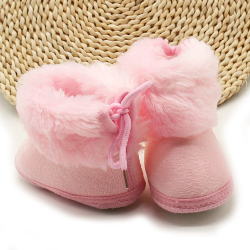 Winter Zoete Pasgeboren Baby Meisjes Prinses Warm Houden Laarzen 0-18M Babyschoenen Zachte Zolen Baby Peuter Kinderen meisje Schoeisel Schoenen