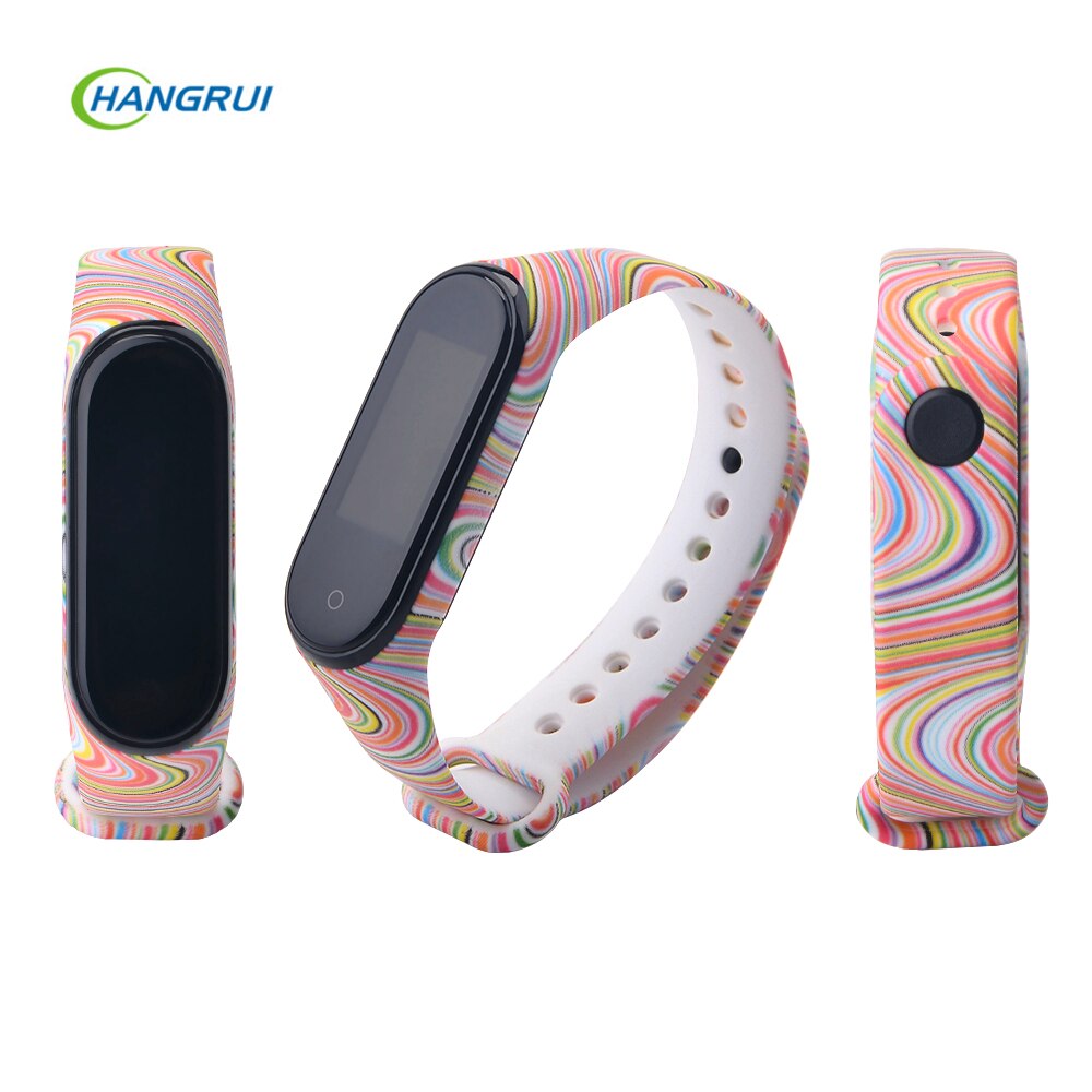 Per Mi band 4 3 cinturino da polso in silicone con stampa cinturino per xiaomi mi band 3 cinturino mimetico di ricambio per cinturino Mi band 4 3: Colorful pattern