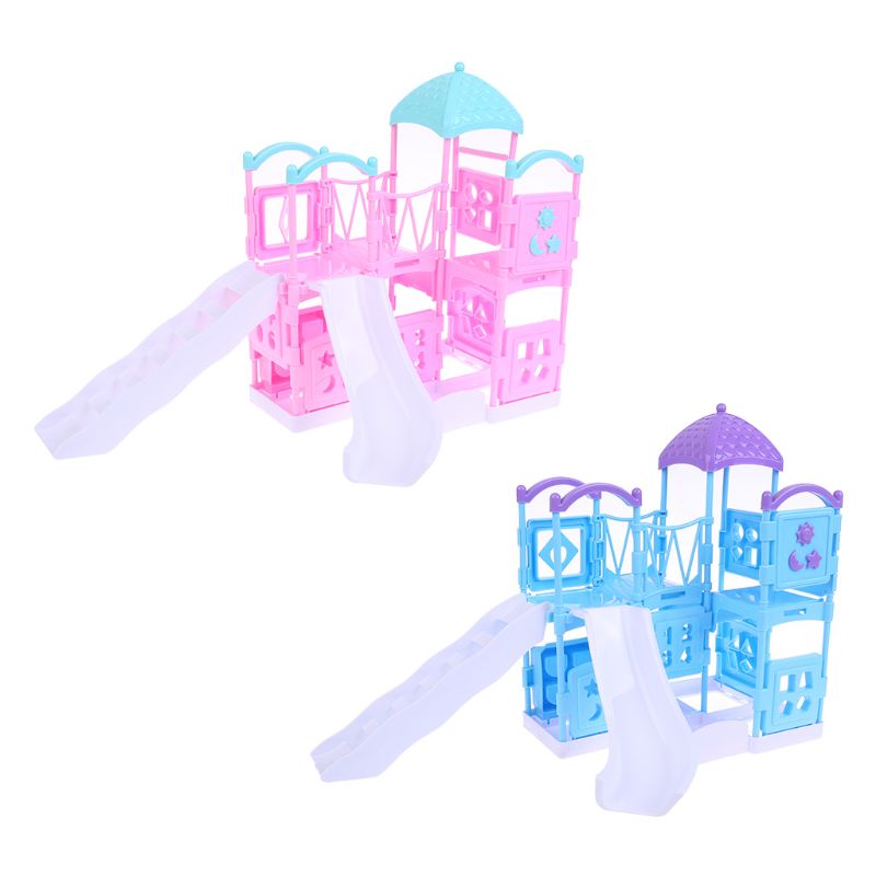 Casa de muñecas deslizante, escalera de juegos, parque de atracciones, miniaturas, tobogán para niñas, juguetes de jardín, accesorios para casa de muñecas, L9CD, 1/12