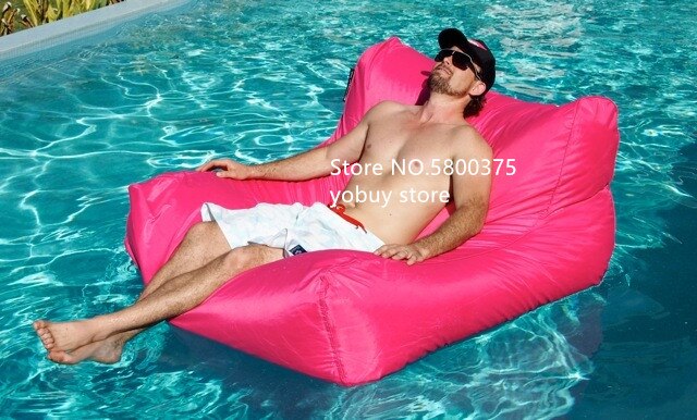 Chaise de sac de haricot flottant de l'eau de grande taille rose, sofa de pouf de natation de flotteur d'été, aucune étiquette ou garnitures