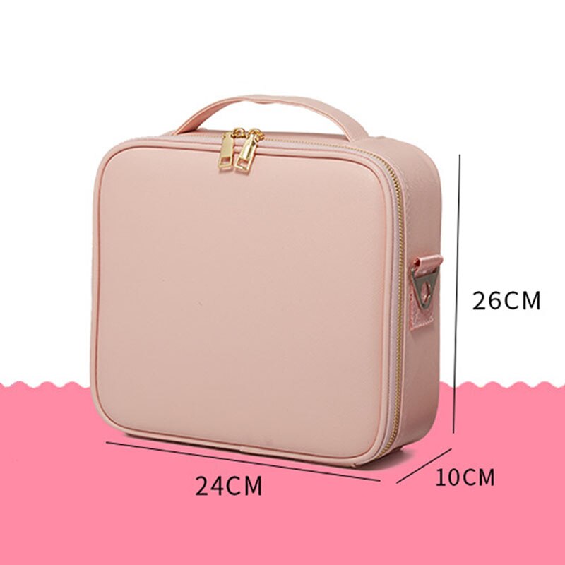 Kvinner merke makeup case full kosmetisk veske arrangør skinn skjønnhet manikyr reise sminke koffert