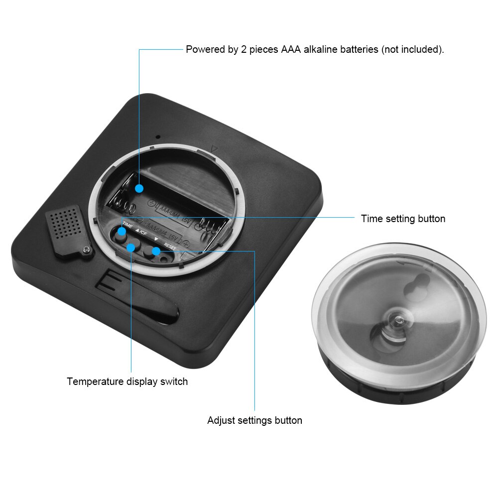 Touch Control Thermometer Hygrometer Waterdichte Kok Timer met Alarm LCD Digitale Badkamer Klok