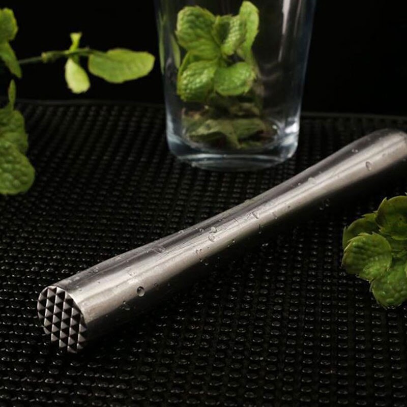 1pc DIY Drink Fruit Crushed Ice Tool Stainless Steel Wine Mixing Stick Cocktail Shaker With Crushing Hammer