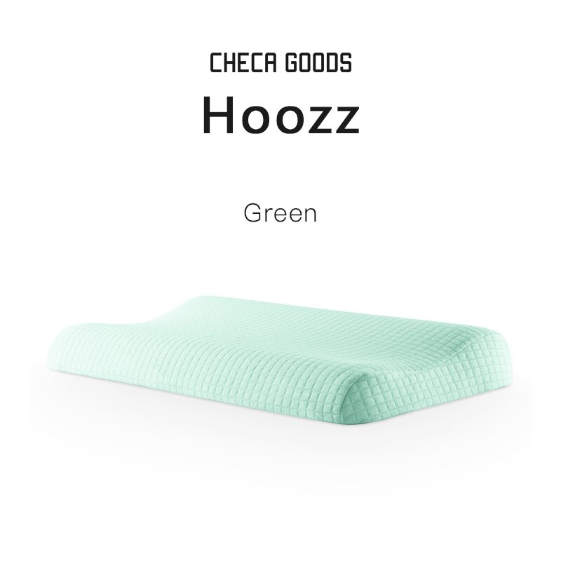 CHECA GOODS-almohada de espuma de memoria ortopédica para dormir, ropa de cama ergonómica Cervical, almohada para dormir, funda de almohada gratis incluida: Hoozz-Green