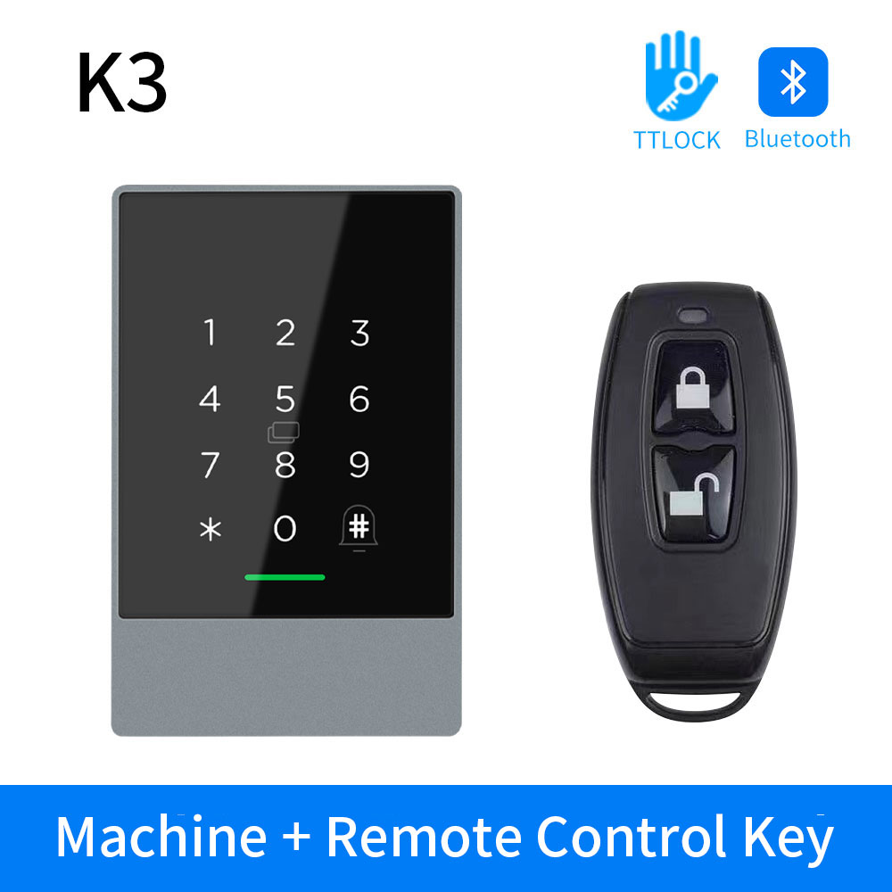 Ttlock K3/K3F Vingerafdruk Toegangscontrole Deur Systeem Opener Voor Intercom Nfc Bluetooth Elektrische Poort Keypad 13.56Mhz Rfid kaart: Black